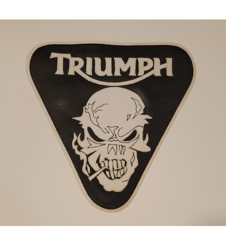 Triumph smoking skull patent plate 10 inch