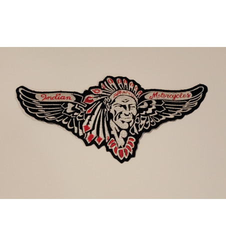 Indian b/w red wing patch 9 inch