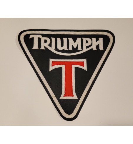 Triumph red T patent plate 10 inch