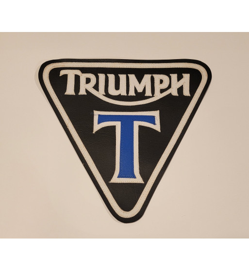 Triumph blue T patent plate 10 inch