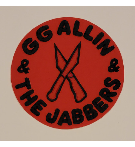 GG Allin and the Jabbers red round back patch 9.5 inch