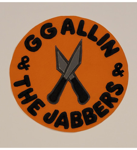 GG Allin and the Jabbers orange round back patch 9.5 inch
