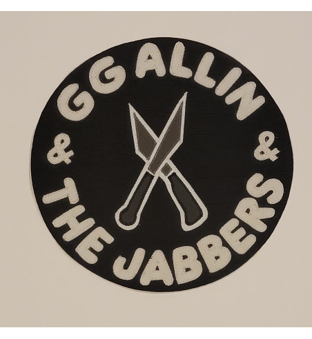 GG Allin and the Jabbers black round back patch 9.5 inch