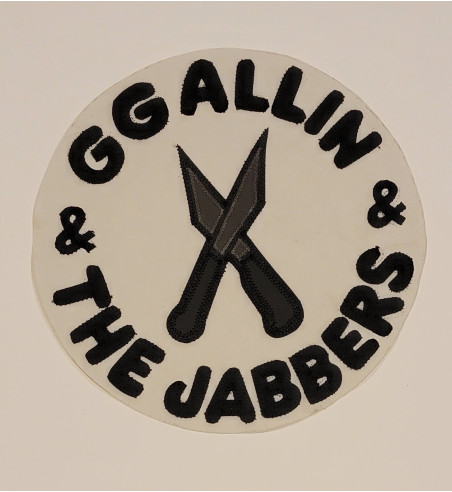 GG Allin and the Jabbers white round back patch 9.5 inch