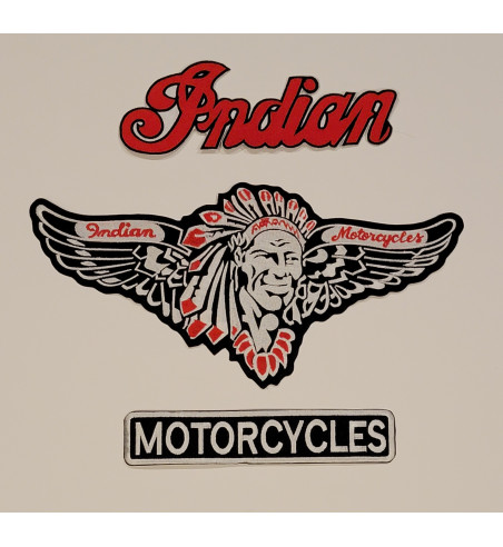 Indian 3 piece back patch set