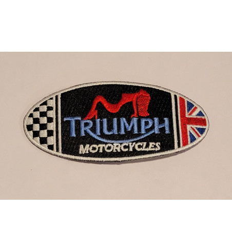 Triumph exotic check oval patch 4 inch