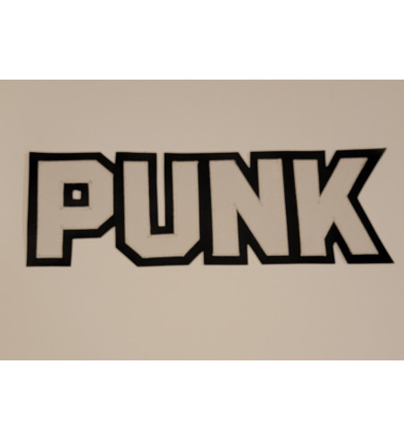 Punk white/black back patch 12 inch