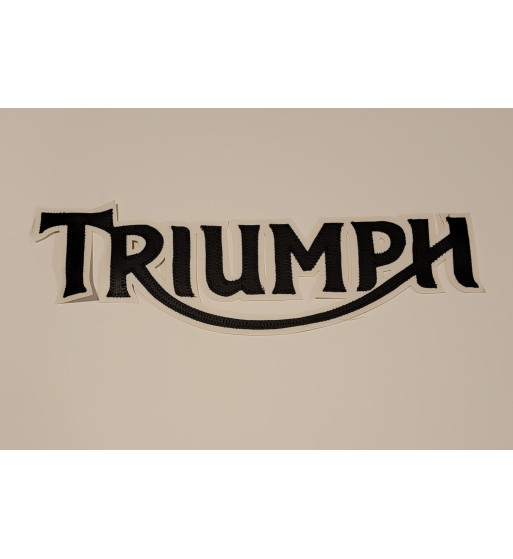 Triumph black/white synthetic leather patch 13 inch