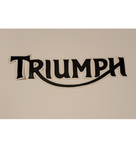 Triumph black/white synthetic leather patch 13 inch