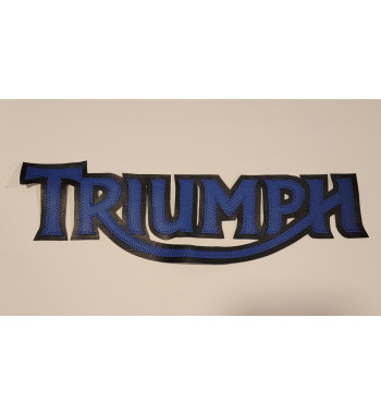 Triumph blue/black synthetic leather patch 13 inch