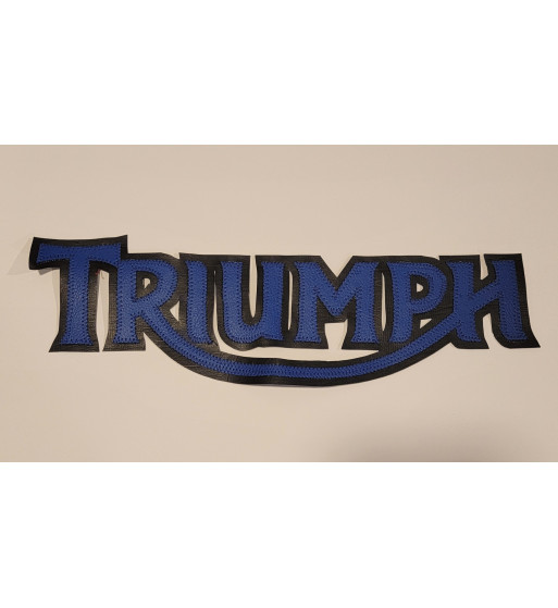 Triumph blue/black synthetic leather patch 13 inch Triumph blue/black synthetic leather patch 13 inch