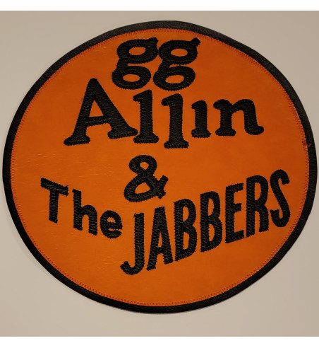 GG Allin and the Jabbers orange round back patch 10 inch