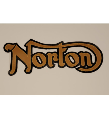 Norton gold/black synthetic leather patch 13 inch