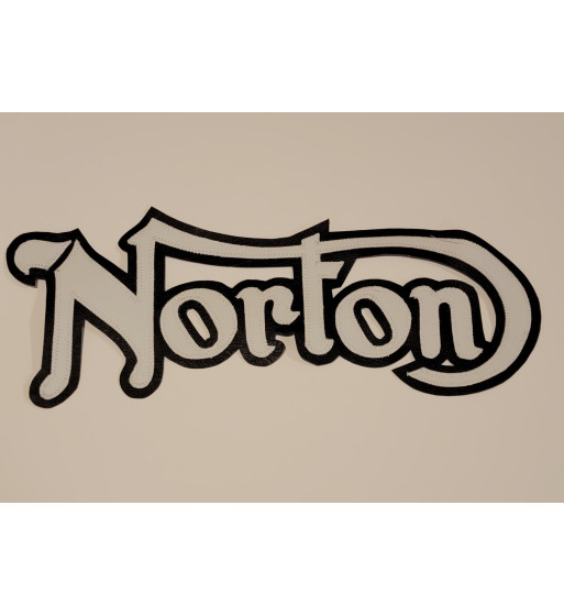Norton white/black synthetic leather patch 13 inch