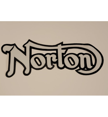Norton white/black synthetic leather patch 13 inch