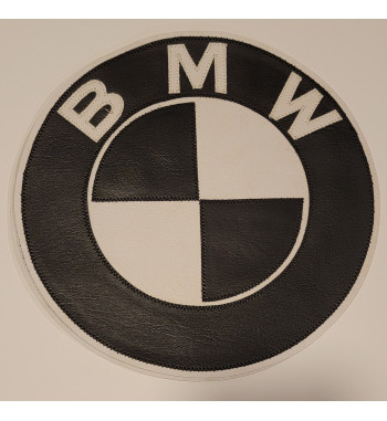 BMW b/w logo round back patch 10 inch
