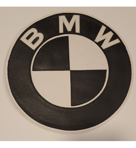 BMW b/w logo round back patch 10 inch