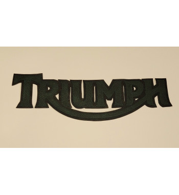 Triumph green/blk synthetic leather patch 10 inch