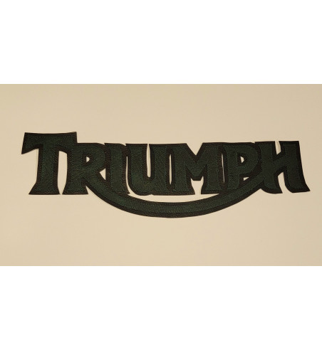 Triumph green/blk synthetic leather patch 10 inch