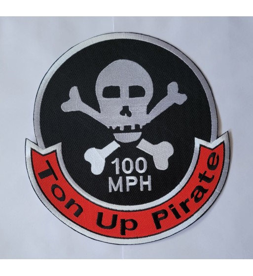 Ton Up Pirate back patch 9 inch