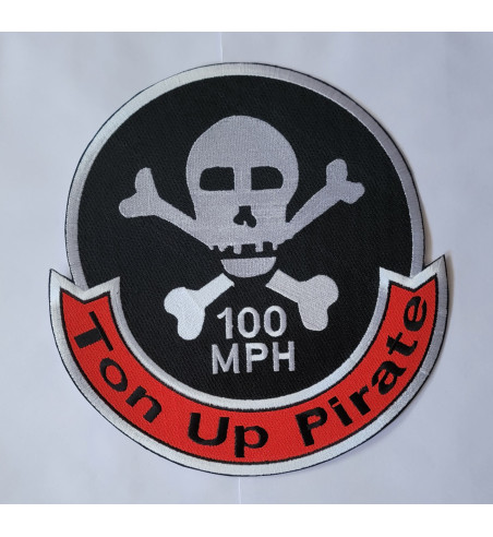 Ton Up Pirate back patch 9 inch