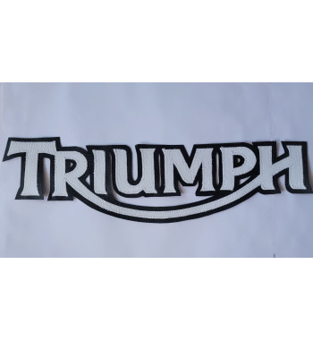 Triumph white/black synthetic leather patch 13 inch