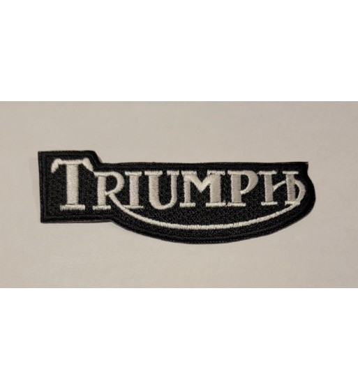 Triumph white logo patch 4 inch