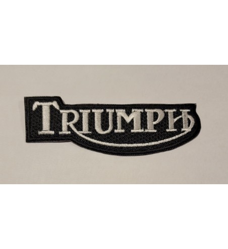 Triumph white logo patch 4 inch