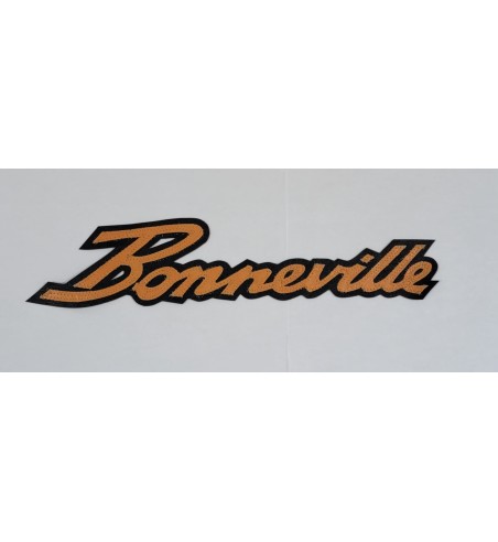 Bonneville logo synthetic leather gold patch 12 inch