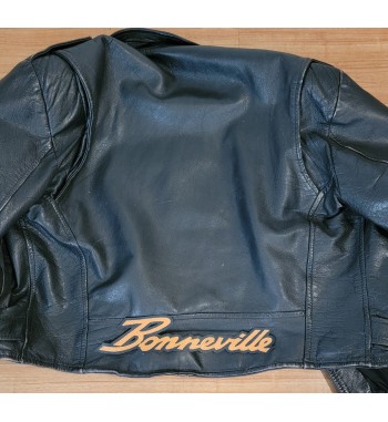 Bonneville logo synthetic leather gold patch 12 inch