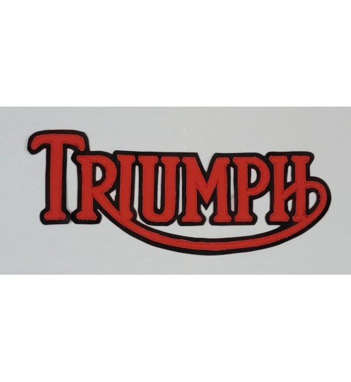 Triumph old logo red/blk synthetic leather patch 13 inch