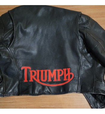 Triumph old logo red/blk synthetic leather patch 13 inch