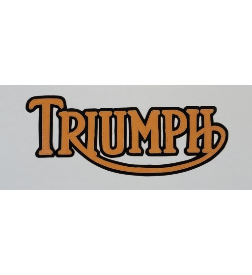 Triumph old logo gold/blk synthetic leather patch 13 inch