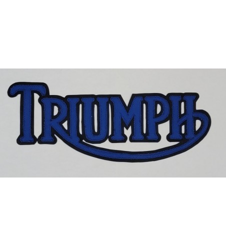 Triumph old logo blue/blk synthetic leather patch 13 inch