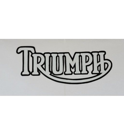 Triumph old logo white/blk synthetic leather patch 13 inch