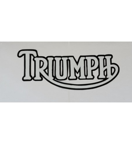 Triumph old logo white/blk synthetic leather patch 13 inch