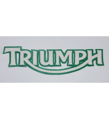 Triumph white/green synthetic leather patch 13 inch