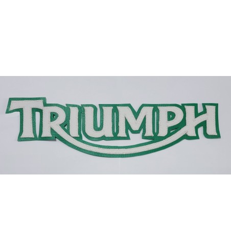 Triumph white/green synthetic leather patch 13 inch