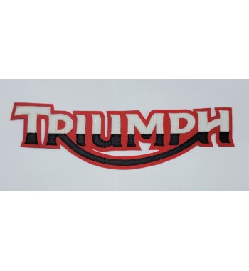 Triumph white/blk/red synthetic leather patch 13 inch