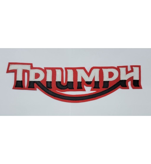 Triumph white/blk/red synthetic leather patch 13 inch