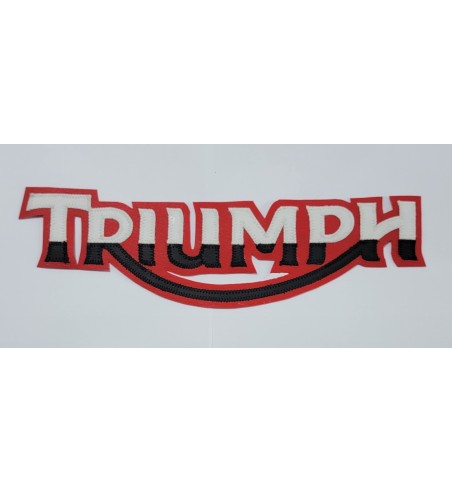 Triumph white/blk/red synthetic leather patch 13 inch