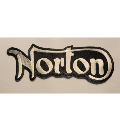 Norton 8 inch logo patch bw