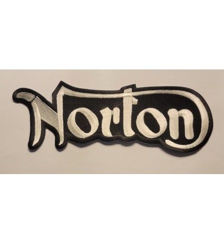 Norton 8 inch logo patch bw