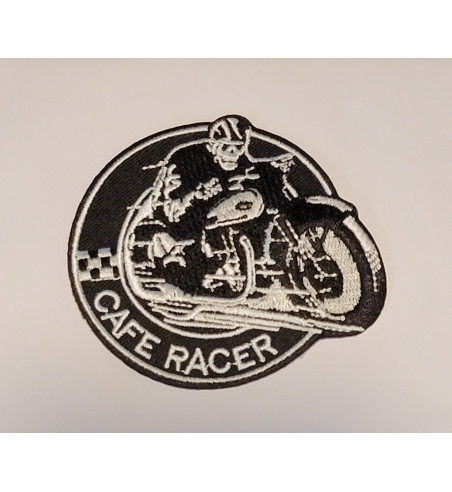 Cafe Racer skull rider patch 3 inch