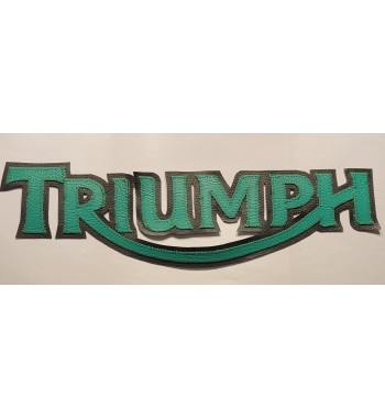 Triumph green/blk synthetic leather patch 13 inch