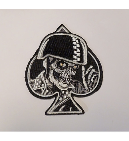 Cafe Racer skull spade patch 3 inch