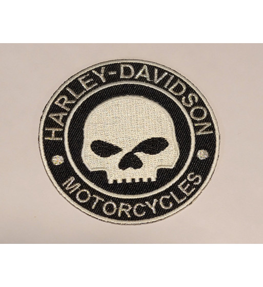 Harley Davidson metallic skull patch 3 inch