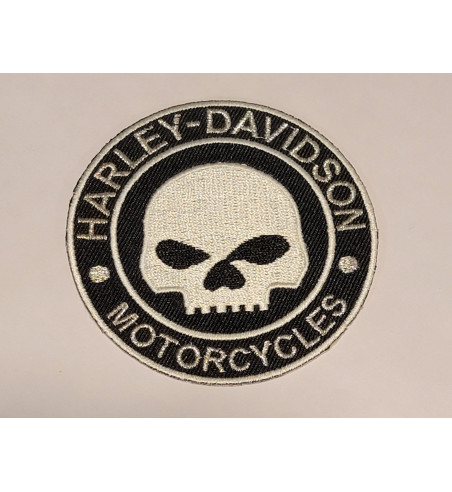 Harley Davidson metallic skull patch 3 inch
