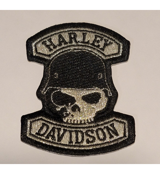 Harley Davidson metallic skull patch 3 inch Harley Davidson metallic skull patch 3 inch