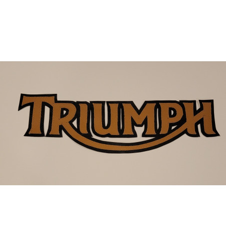 Triumph gold/blk synthetic leather patch 13 inch